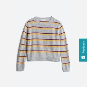 NWOT Gray striped cropped sweater